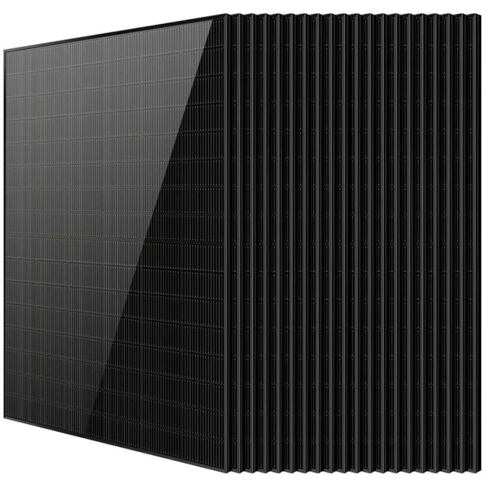 20 Sun Gold Power 450W Bifacial N-Type Monocrystalline Solar Panels displayed in a full stacked bundle with black bifacial panels