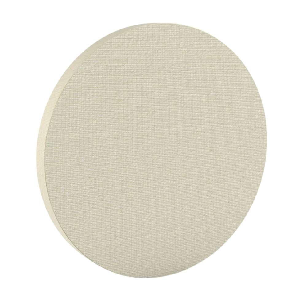 200Hz SpotPanel Circle Off-White GIK Acoustics DecoShape Acoustic Panel in a circular shape with a soft off-white fabric finish