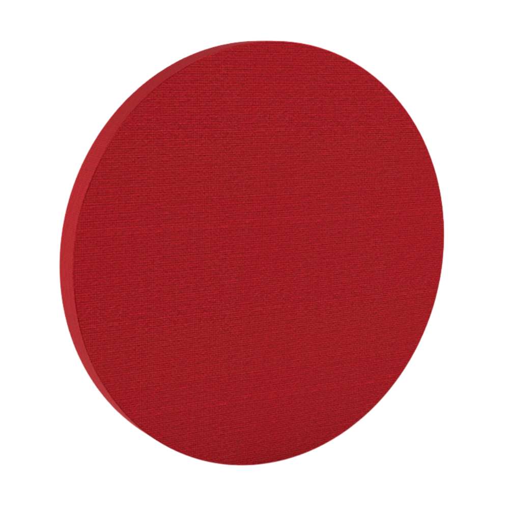 200Hz SpotPanel Circle Pitlochry GIK Acoustics DecoShape Acoustic Panel in a circular shape with a bright red fabric finish
