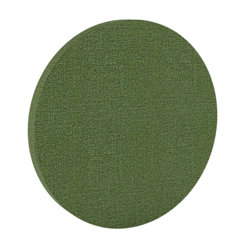 200Hz SpotPanel Circle Staffa GIK Acoustics DecoShape Acoustic Panel in a circular shape with a medium green fabric finish