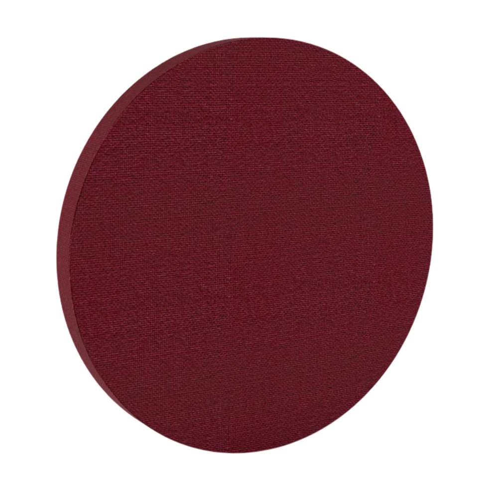 200Hz SpotPanel Circle Tummel GIK Acoustics DecoShape Acoustic Panel in a circular shape with a rich burgundy fabric finish