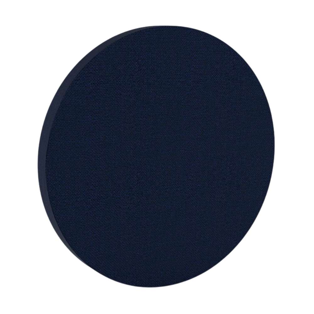 200Hz SpotPanel Circle Walten GIK Acoustics DecoShape Acoustic Panel in a circular shape with a dark navy blue fabric finish