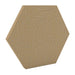 200Hz SpotPanel Hexagon Austen GIK Acoustics DecoShape Acoustic Panel in a hexagonal shape with a textured tan fabric finish