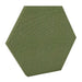 200Hz SpotPanel Hexagon Fair Isle GIK Acoustics DecoShape Acoustic Panel in a hexagonal shape with an olive green fabric finish
