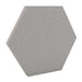 200Hz SpotPanel Hexagon Glass GIK Acoustics DecoShape Acoustic Panel in a hexagonal shape with a light gray fabric finish