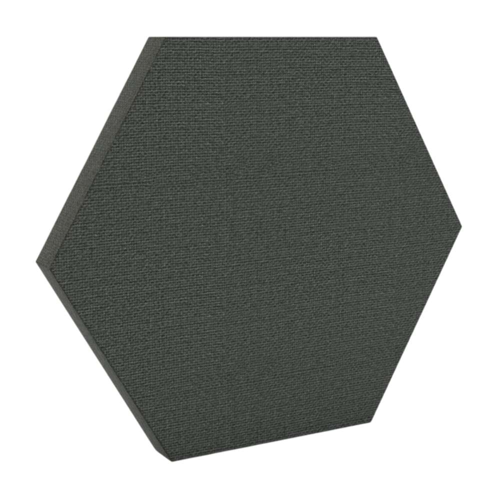 200Hz SpotPanel Hexagon Merrick GIK Acoustics DecoShape Acoustic Panel in a hexagonal shape with a dark gray fabric finis