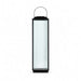 26.5 inch Crate & Barrel Alfresco Black Metal and Glass LED Solar Outdoor Lantern shown from a second angle