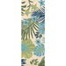 2'6" x 8'6" Runner Couristan Covington Indoor/Outdoor Rug - Summer Laelia/Ivory-Fern presents elongated floral and foliage prints