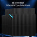 36 bifacial 450W solar panels from Sun Gold Power 11400W 48V Split Phase 51.2 KWH Lithium Battery Hybrid Solar Kit stacked for a complete solar array