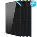4 Sun Gold Power 500W Mono Black PERC Solar Panel package with one front panel and three stacked behind it