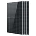 4 Sun Gold Power 590W Bifacial N-Type Monocrystalline Solar Panels displayed with one front-facing panel and three stacked behind on a white background