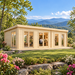 Henning 70 professional home office surrounded by rhododendrons, hardwood trees, and layered Blue Ridge Mountains near Asheville, North Carolina.