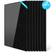 8 Sun Gold Power 370W Mono Black PERC Solar Panels shown in a layered arrangement with matching black monocrystalline design