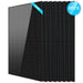 8 Sun Gold Power 500W Mono Black PERC Solar Panel package with one front-facing panel and seven behind it