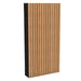 80Hz Rectangle Black GIK Acoustics SlatFusor™ Bass Trap Panel with vertical wood slats and a black acoustic core in a tall rectangular design