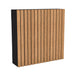 80Hz Square Black GIK Acoustics SlatFusor™ Bass Trap Panel with natural wood slats and a black acoustic backing in a compact square format