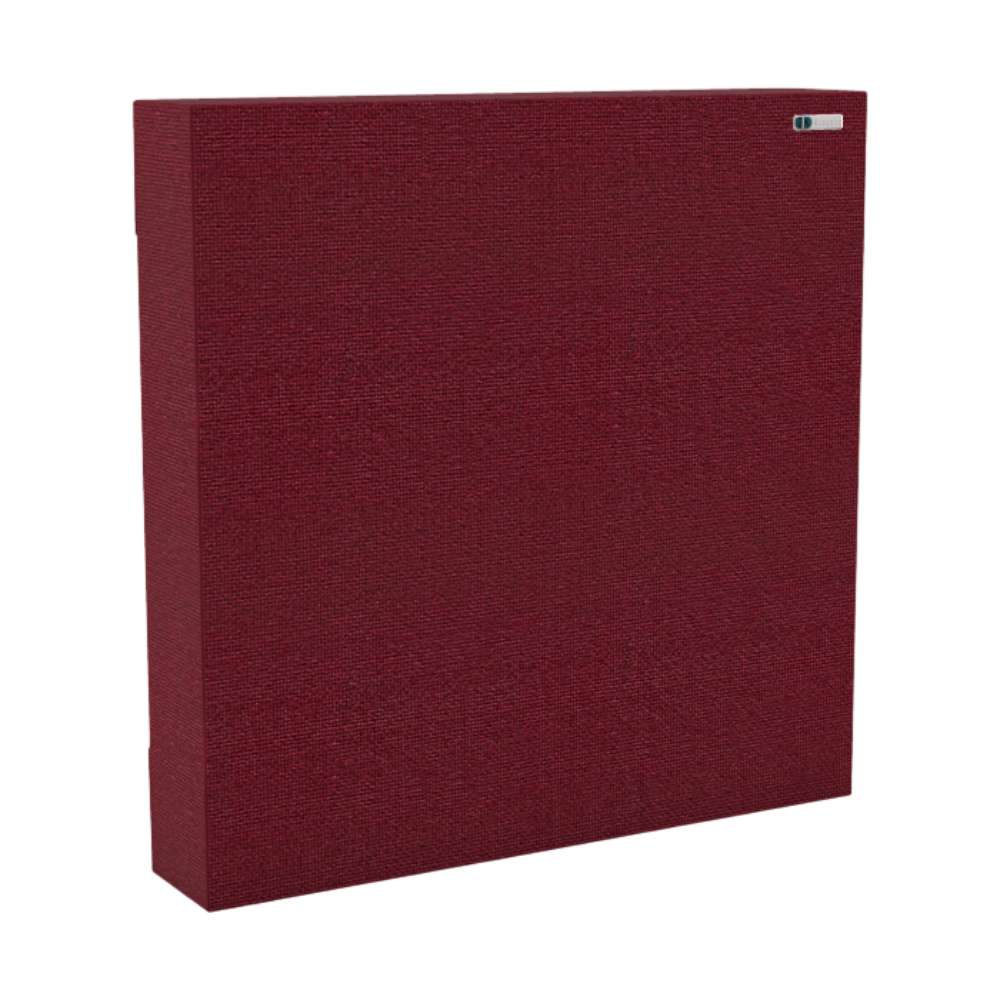 90Hz 244 Square Tummel GIK Acoustics FlexRange® Bass Trap in burgundy fabric for reducing room resonance