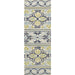 A 2'6" x 8'6" Runner version of the Couristan Covington Indoor/Outdoor Rug - Pegasus/Ivory-Navy-Lime displays the same pattern on a long, rectangular layout