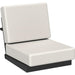 A LuxCraft Lanai Deep Seating Back Section made of poly lumber with a black finish and a white cushion.