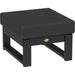 A LuxCraft Lanai Deep Seating Ottoman made of poly lumber with a black finish and a Spectrum Carbon cushion.