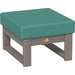 A LuxCraft Lanai Deep Seating Ottoman made of poly lumber with a coastal gray finish and a Cast Breeze cushion.