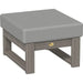 A LuxCraft Lanai Deep Seating Ottoman made of poly lumber with a coastal gray finish and a Spectrum Dove cushion.