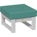 A LuxCraft Lanai Deep Seating Ottoman made of poly lumber with a dove gray finish and a Cast Breeze cushion.