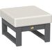 A LuxCraft Lanai Deep Seating Ottoman made of poly lumber with a slate finish and a Canvas cushion.