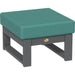 A LuxCraft Lanai Deep Seating Ottoman made of poly lumber with a slate finish and a Cast Breeze cushion.