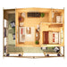 A 3D floor layout of the GardenHouse24 USA Glostrup 44 Garden Room shows a furnished interior with a bed, sofa, kitchen, and bathroom, surrounded by a veranda