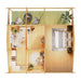 A 3D top-down interior view of the GardenHouse24 USA Mikka 70B Garden Room showing a bedroom, cozy living room, and office space