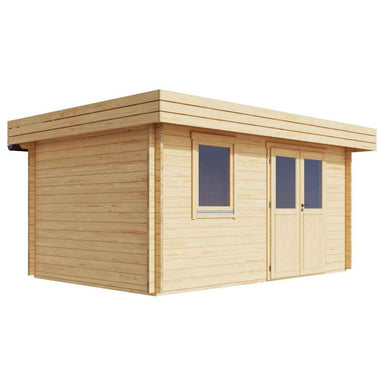 A clear side angle of the GardenHouse24 USA Miriam 44A Classic Garden Room reveals its clean design and single side window