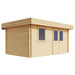 A clear side angle of the GardenHouse24 USA Miriam 44A Classic Garden Room reveals its clean design and single side window