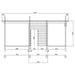 A cross-sectional blueprint of the GardenHouse24 USA Granny Flat Malta Garden Room details the interior wall construction and porch area measurements