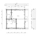 A detailed architectural floor plan of the GardenHouse24 USA Taunus 70 Garden Room shows room sizes, door sizes, and window placements