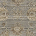 A detailed close-up of Couristan Fez Indoor/Outdoor Rug - Palais/Storm Grey showing the floral and geometric motifs in muted colors