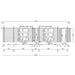 A detailed front wall construction plan illustrates log arrangements and exact panel dimensions for the GardenHouse24 USA Dundee 90A Garden Room