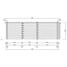 A detailed side elevation drawing of the GardenHouse24 USA Luisa 70 Garden Room illustrates the full wall and panel distribution