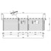 A detailed side wall blueprint of the GardenHouse24 USA Harbord 70 Garden Room, illustrating structural spacing and board arrangement