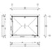 A detailed technical layout of the GardenHouse24 USA Pavilion ALU 44B Garden Room shows the interior space dimensions and door positions