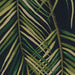 A detailed view of Couristan Dolce Indoor/Outdoor Rug - Bamboo Forest/Cool Onyx shows layered palm leaves in green, beige, and brown on a dark base