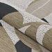 A detailed view shows Couristan Dolce Indoor/Outdoor Rug - Aralia/Naturals-Cool Onyx being partially rolled