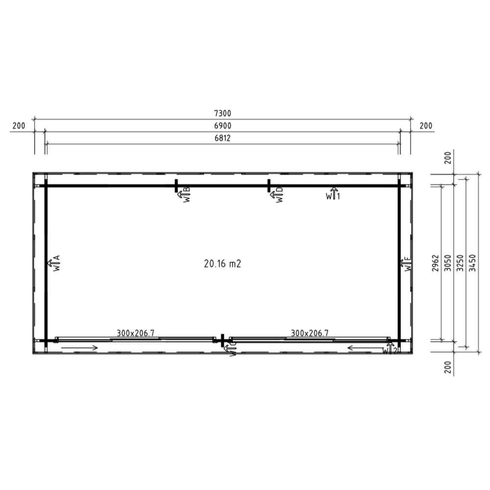 A floor plan of the GardenHouse24 USA Lasse 44A ALU Garden Room shows internal dimensions and window placement for a 20.16 m² space