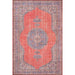 A full overhead view of Momeni Afshar Indoor Rug - AFS12 Red reveals its detailed central medallion and ornate border design