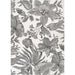 A full view of Couristan Dolce Indoor/Outdoor Rug - Flora/Snow shows its elaborate floral pattern stretching across the entire rectangular rug