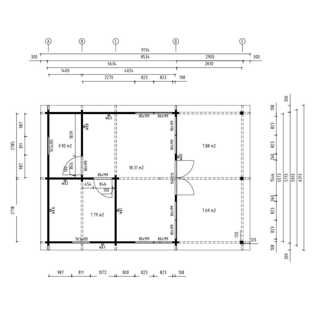 A measured floor plan of the GardenHouse24 USA Taunus 70 VD Garden Room shows detailed room divisions and layout in square meters