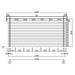 A side elevation drawing shows the precise measurements and panel layout for the GardenHouse24 USA Miriam 44A Classic Garden Room