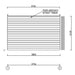 A side elevation technical drawing shows the wall height and width of the GardenHouse24 USA Q Bic ALU 44A Garden Room, including log stacking details