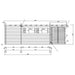 A side technical elevation of the GardenHouse24 USA Kilian 70 Garden Room shows detailed structural and window measurements