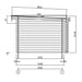 A side view architectural diagram details the height, pitch, and siding elements of the GardenHouse24 USA Miriam 44A Classic Garden Room